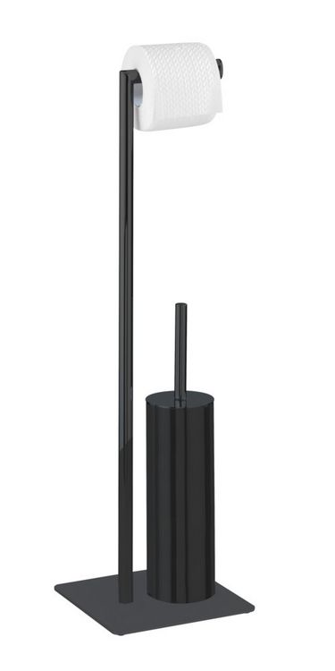 Produktbild: Stand WC-Garnitur Mod. Recco Schwarz, aus lackiertem Stahl