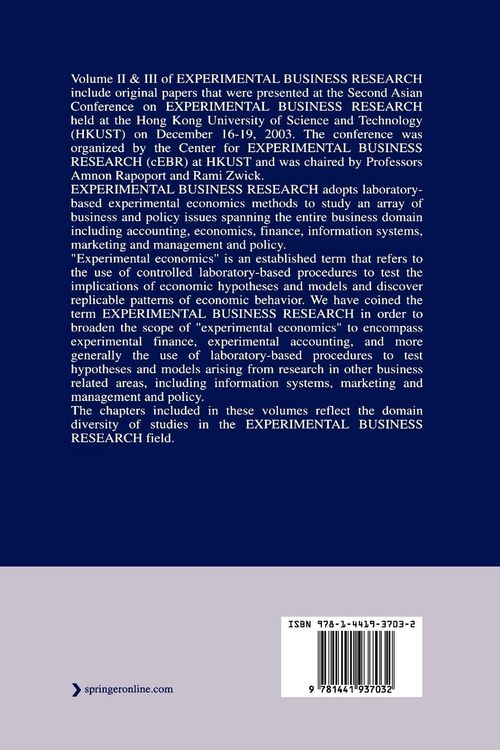 Produktbild: Experimental Business Research