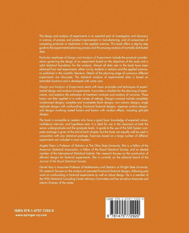 Produktbild: Design and Analysis of Experiments