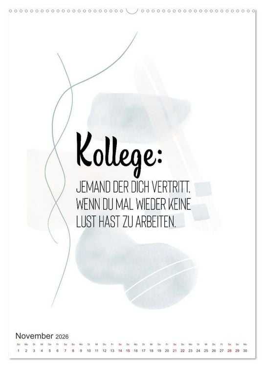 Produktbild: Mit Humor durch den Arbeitstag (Wandkalender 2026 DIN A2 hoch), CALVENDO Monatskalender