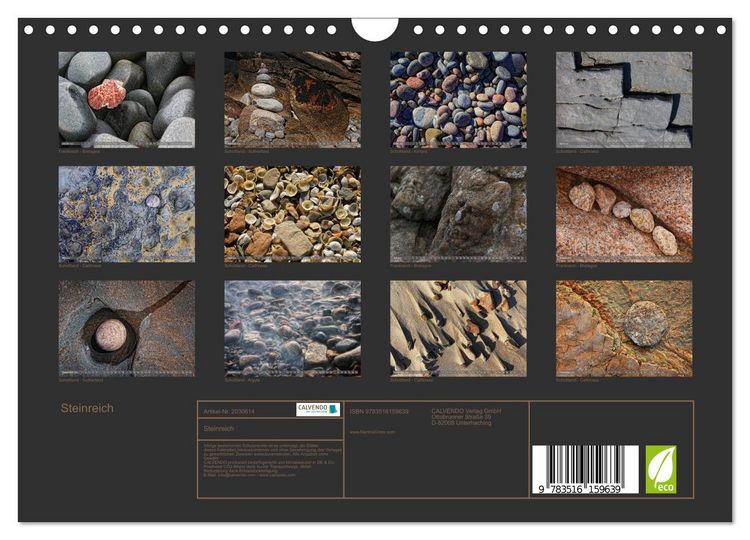 Produktbild: Steinreich (Wandkalender 2026 DIN A4 quer), CALVENDO Monatskalender