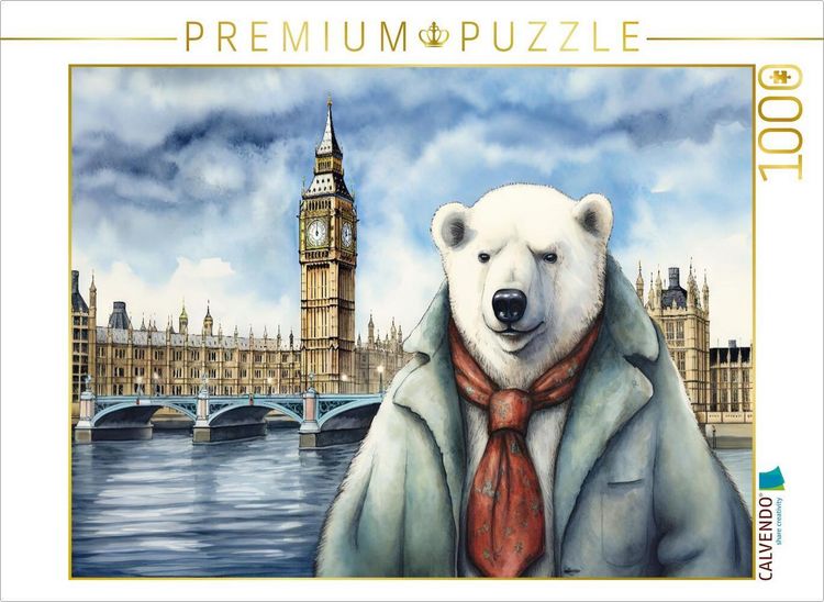 Produktbild: CALVENDO Puzzle Eisb&auml;r Eiks Zwischenstop in London in England | 1000 Teile Lege-Gr&ouml;&szlig;e 64x48cm Foto-Puzzle f&uuml;r gl&uuml;ckliche Stunden