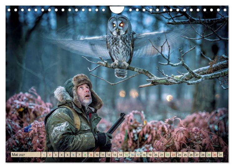 Produktbild: Eulen - furchtlos und elegant (Wandkalender 2027 DIN A4 quer), CALVENDO Monatskalender