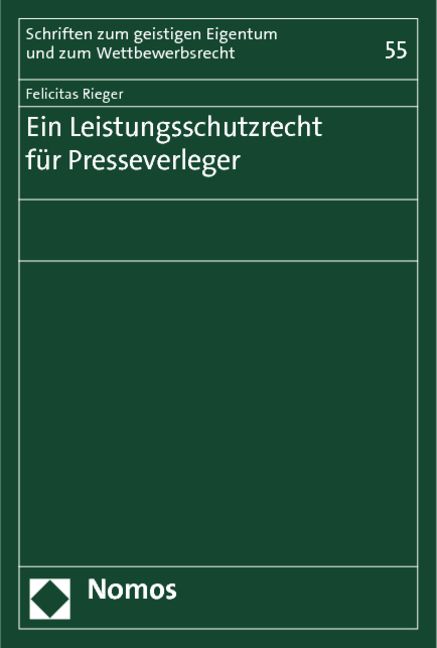 Produktbild: Ein Leistungsschutzrecht f&uuml;r Presseverleger
