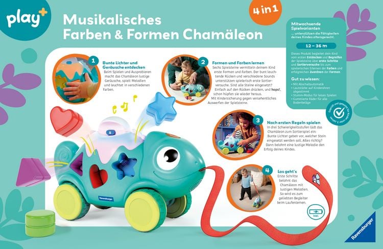 Produktbild: Play+ Musikalisches Farben & Formen Cham&auml;leon - ab 12 Monate