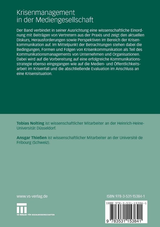 Produktbild: Krisenmanagement in der Mediengesellschaft