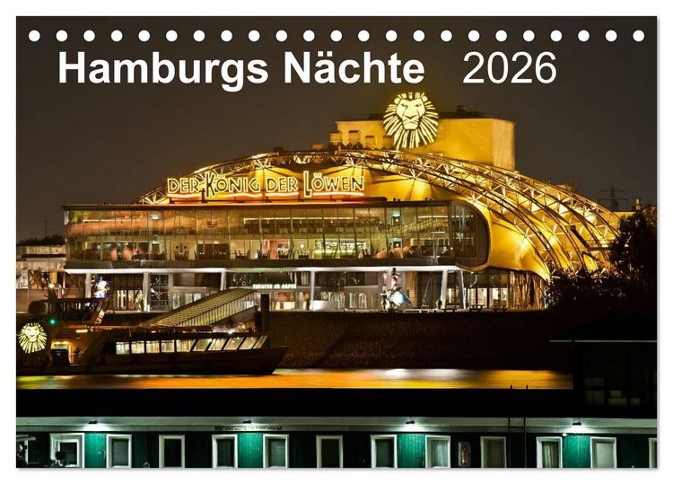 Produktbild: Hamburgs N&auml;chte (Tischkalender 2026 DIN A5 quer), CALVENDO Monatskalender