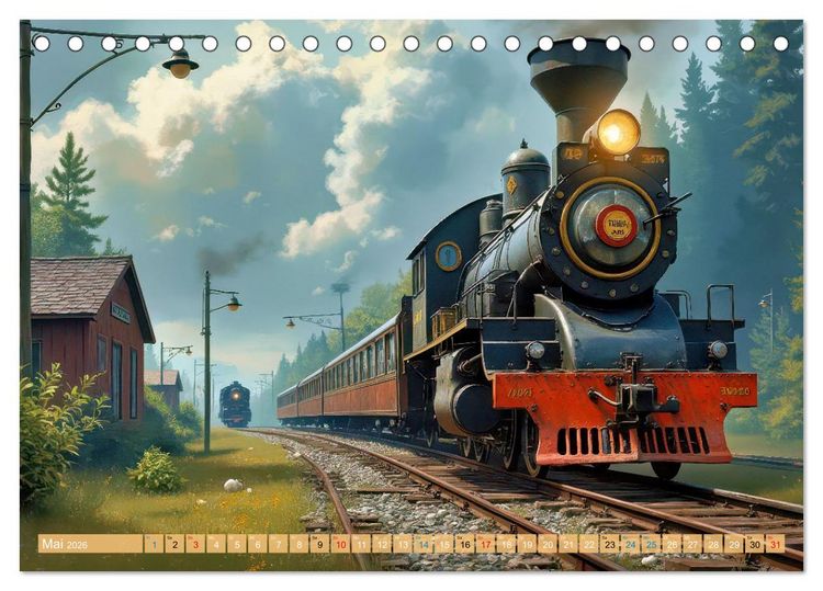 Produktbild: Nostalgiez&uuml;ge (Tischkalender 2026 DIN A5 quer), CALVENDO Monatskalender