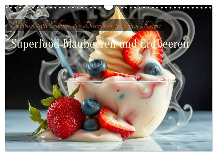 Produktbild: Superfood Blaubeeren und Erdbeeren (Wandkalender 2026 DIN A3 quer), CALVENDO Monatskalender