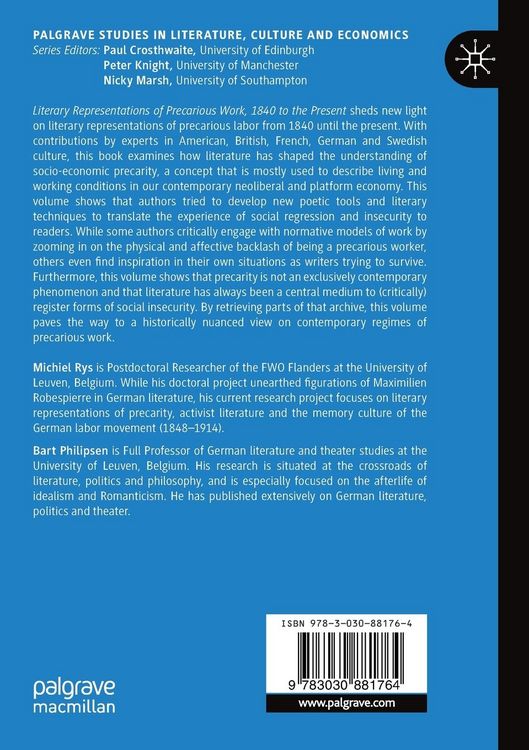 Produktbild: Literary Representations of Precarious Work, 1840 to the Present