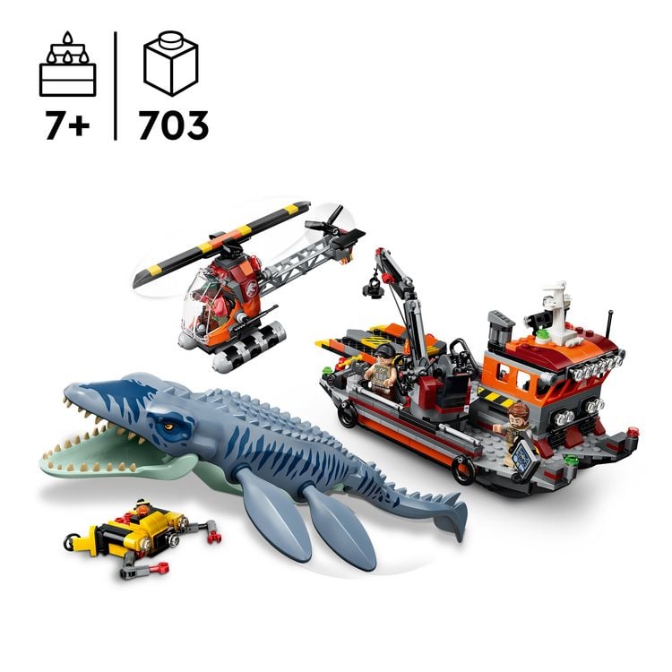 Produktbild: LEGO Jurassic World 77983 Mosasaurier-Angriff auf das Boot, Bauspielzeug f&uuml;r Kinder ab 7 Jahren