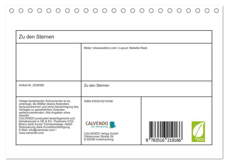 Produktbild: Zu den Sternen (Tischkalender 2026 DIN A5 quer), CALVENDO Monatskalender