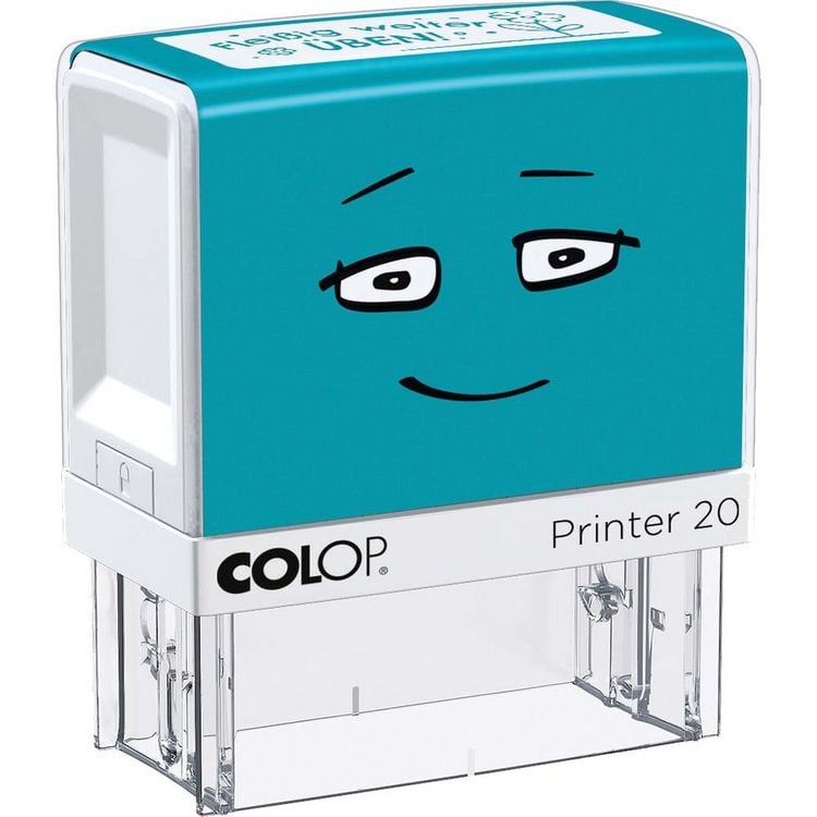 Produktbild: COLOP NIO School Motivations-Stempel, flei&szlig;ig weiter &uuml;ben, Abdruckfarbe fresh mint, 38 x 14mm
