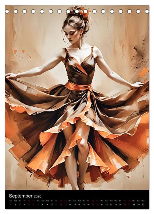 Produktbild: Dancing Elegance (Desk Calendar 2026 DIN A5 portrait), CALVENDO 12 Month DeskCalendar