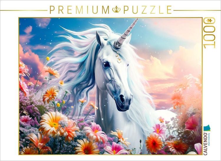 Produktbild: CALVENDO Puzzle Ein Motiv aus dem Kalender Einhorn und coole Spr&uuml;che | 1000 Teile Lege-Gr&ouml;&szlig;e 64x48cm Foto-Puzzle f&uuml;r gl&uuml;ckliche Stunden