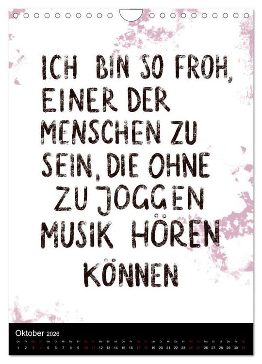 Produktbild: Und bei dir so ...? Witzige Spr&uuml;che gegen die T&uuml;cken des Alltags (Wandkalender 2026 DIN A4 hoch), CALVENDO Monatskalender