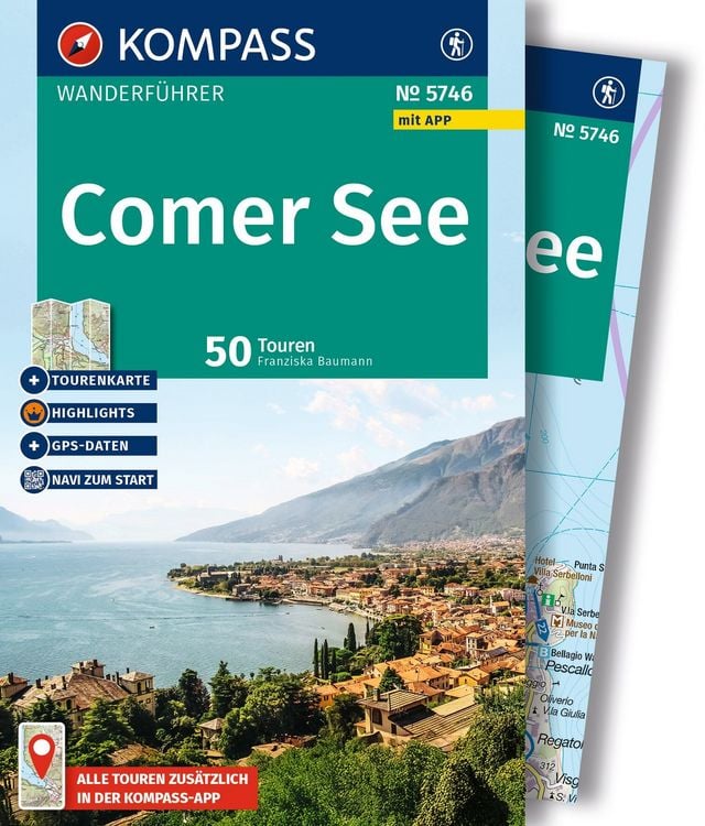 Produktbild: KOMPASS Wanderf&uuml;hrer Comer See, 50 Touren mit Extra-Tourenkarte