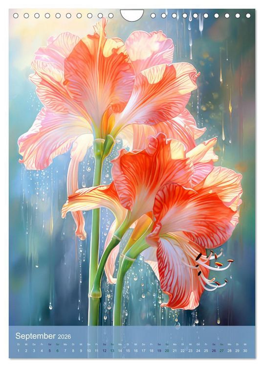 Produktbild: Blumen im Malstil (Wandkalender 2026 DIN A4 hoch), CALVENDO Monatskalender