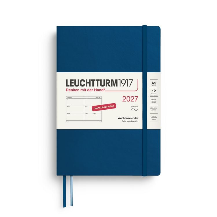 Produktbild: Wochenkalender Medium (A5) 2027, Softcover, Indigo, Deutsch