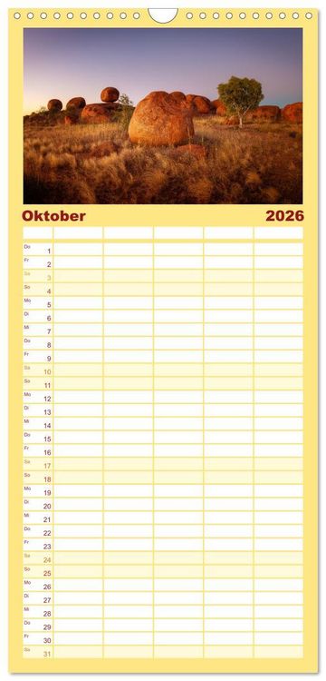 Produktbild: Familienplaner 2026 - Outback Australien mit 5 Spalten (Wandkalender, 21 x 45 cm) CALVENDO