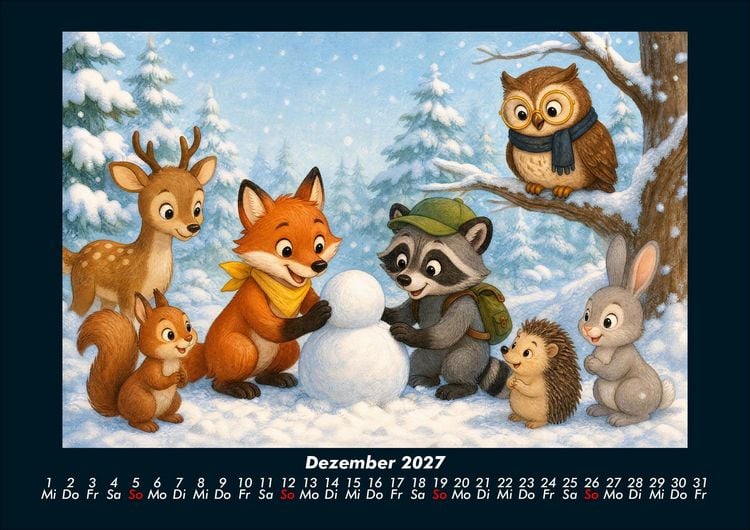 Produktbild: Waldtiere - Abenteuer im Jahreswald 2027 Fotokalender DIN A4