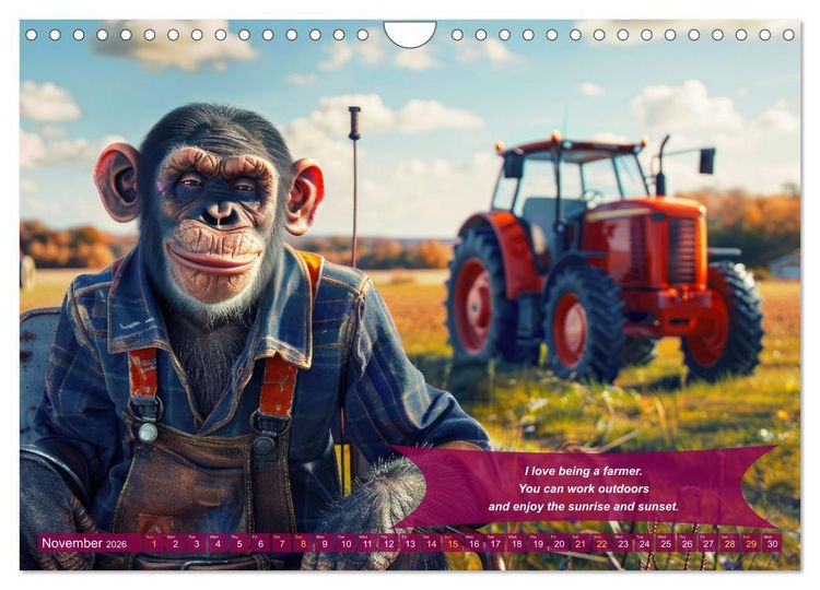Produktbild: Funny charming animals as farmers (Wall Calendar 2026 DIN A4 landscape), CALVENDO 12 Month Wall Calendar
