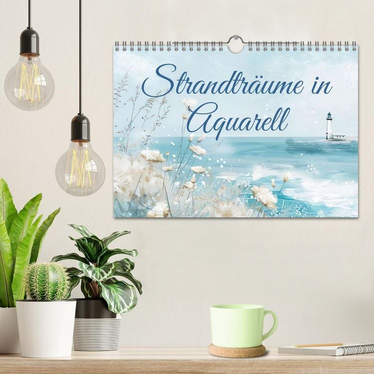 Produktbild: Strandtr&auml;ume in Aquarell (Wandkalender 2026 DIN A4 quer), CALVENDO Monatskalender