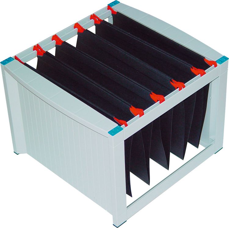 helit H6103108 - wandbrochurehouder the grid wall 5 x DIN A4, grijs transparant