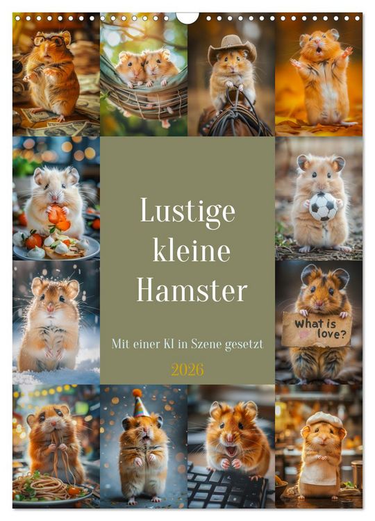 Produktbild: Lustige kleine Hamster (Wandkalender 2026 DIN A3 hoch), CALVENDO Monatskalender