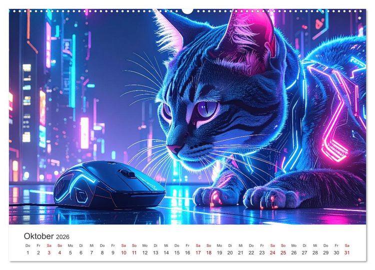 Produktbild: Kunst Katzen (Wandkalender 2026 DIN A2 quer), CALVENDO Monatskalender