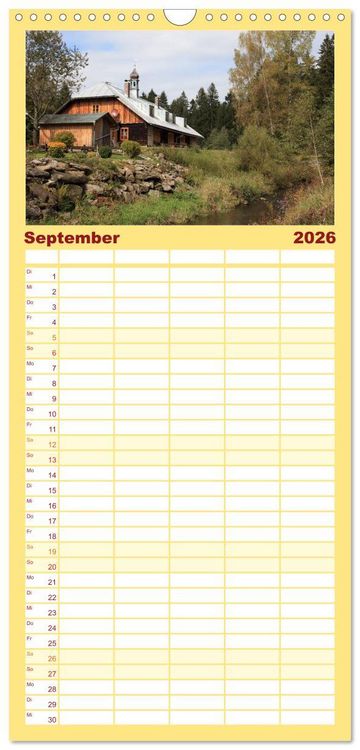 Produktbild: Familienplaner 2026 - Bayerischer Wald mit 5 Spalten (Wandkalender, 21 x 45 cm) CALVENDO
