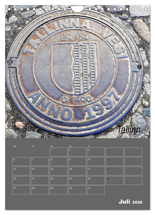 Produktbild: Faszination Kanaldeckel (Wandkalender 2026 DIN A4 hoch), CALVENDO Monatskalender