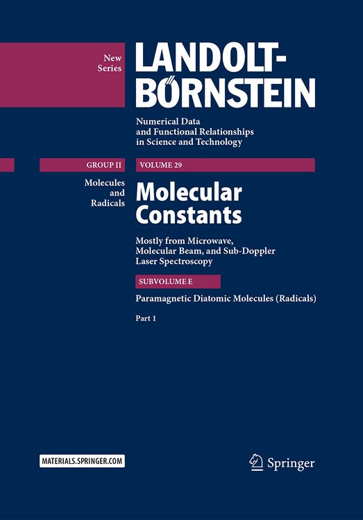 Produktbild: Molecular Constants Mostly from Microwave, Molecular Beam, and Sub-Doppler Laser Spectroscopy