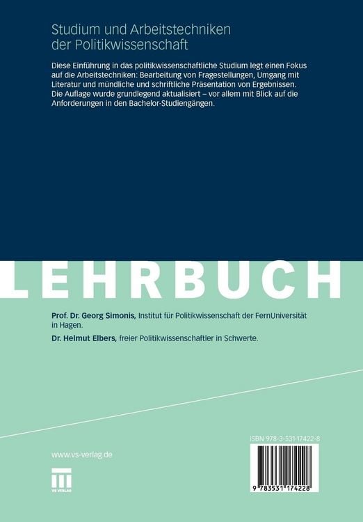 Produktbild: Studium und Arbeitstechniken der Politikwissenschaft