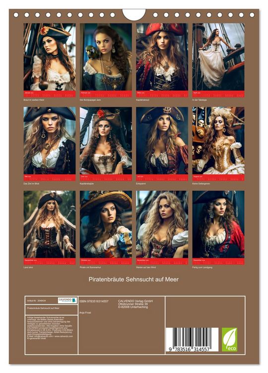 Produktbild: Piratenbr&auml;ute Sehnsucht auf Meer (Wandkalender 2026 DIN A4 hoch), CALVENDO Monatskalender