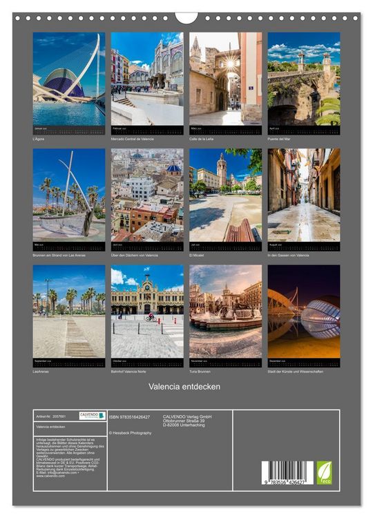 Produktbild: Valencia entdecken (Wandkalender 2026 DIN A3 hoch), CALVENDO Monatskalender