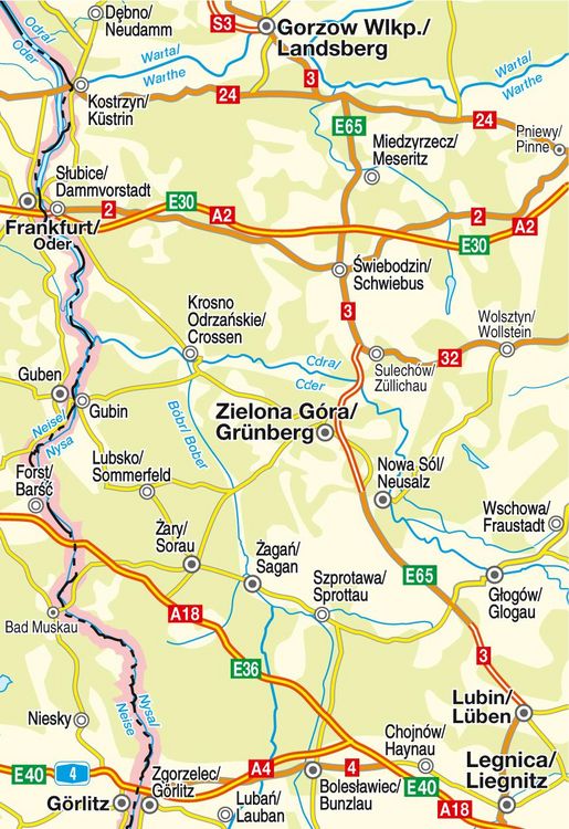 Produktbild: H&ouml;fer Stra&szlig;enkarte PL 002 Polen - Ostbrandenburg, Niederschlesien 1:200.000