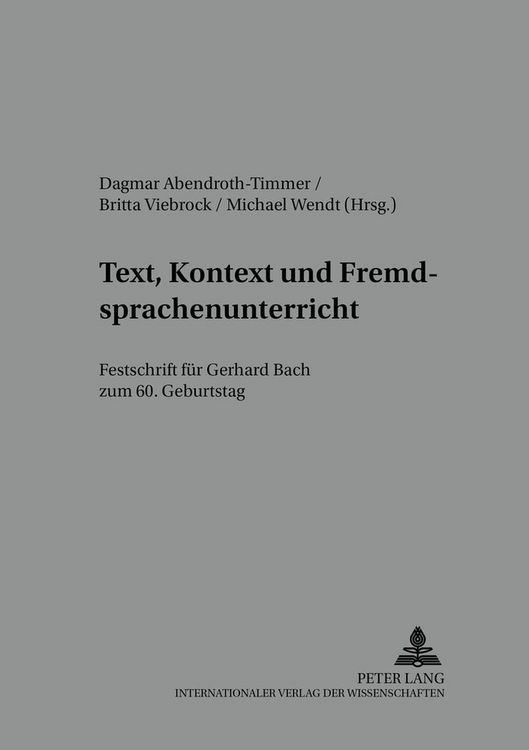 Produktbild: Text, Kontext und Fremdsprachenunterricht