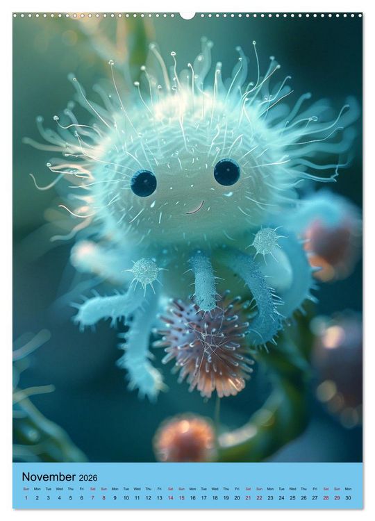 Produktbild: Microbial Cuteness (High Quality Premium Wall Calendar 2026 DIN A2 portrait),CALVENDO 12 Month Wall Calendar