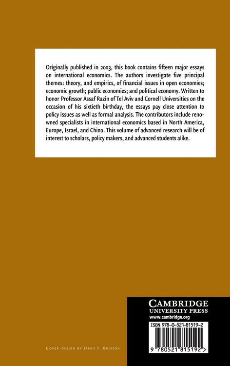 Produktbild: Economic Policy in the International Economy