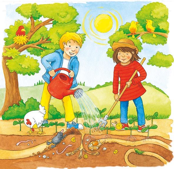Produktbild: Goki 57324 - Schichtenpuzzle Sonnenblumenfeld