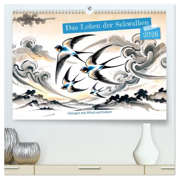 Produktbild: Das Leben der Schwalben - Getragen von Wind und Freiheit (hochwertiger Premium Wandkalender 2026 DIN A2 quer), Kunstdruck in Hochglanz
