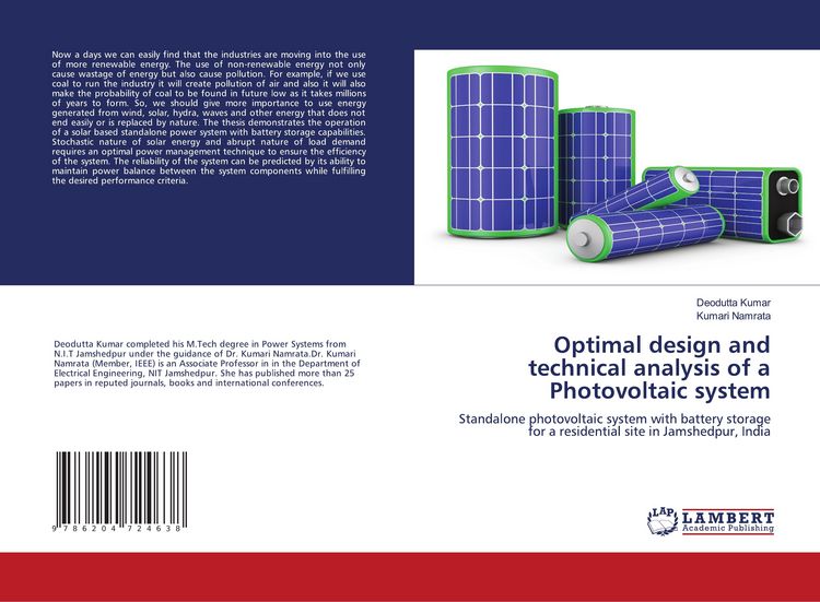 Produktbild: Optimal design and technical analysis of a Photovoltaic system
