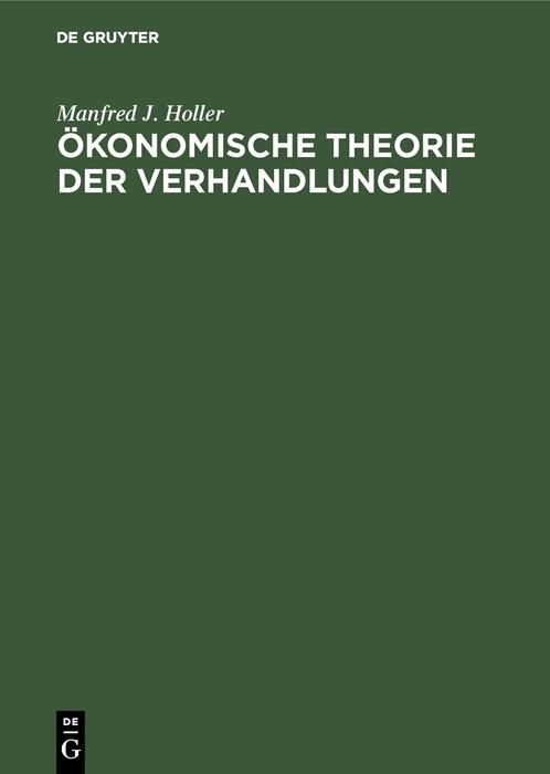 Produktbild: &Ouml;konomische Theorie der Verhandlungen