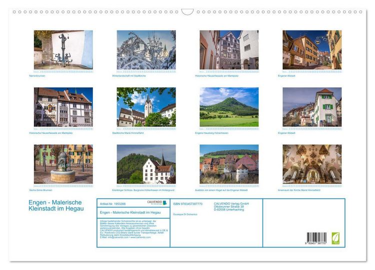 Produktbild: Engen - Malerische Kleinstadt im Hegau (Wandkalender 2026 DIN A2 quer), CALVENDO Monatskalender