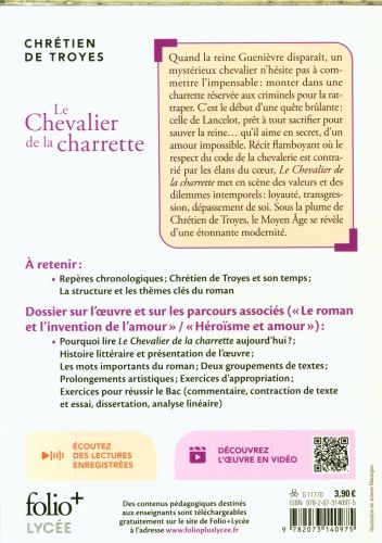 Produktbild: Le chevalier de la charrette : extraits audio + pr&eacute;sentation vid&eacute;o