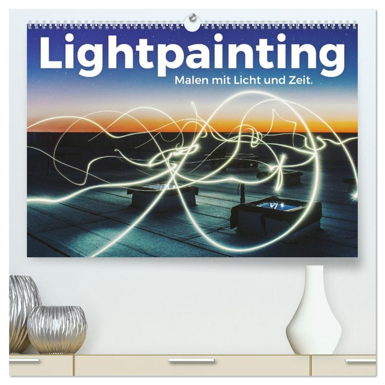 Produktbild: Lightpainting - Malen mit Licht und Zeit (hochwertiger Premium Wandkalender 2026 DIN A2 quer), Kunstdruck in Hochglanz
