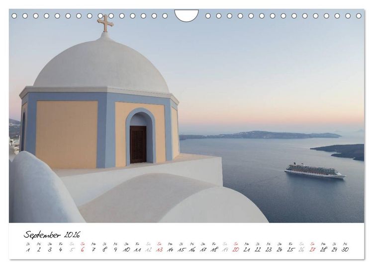 Produktbild: Santorini - Fotogene Sch&ouml;nheit (Wandkalender 2026 DIN A4 quer), CALVENDO Monatskalender