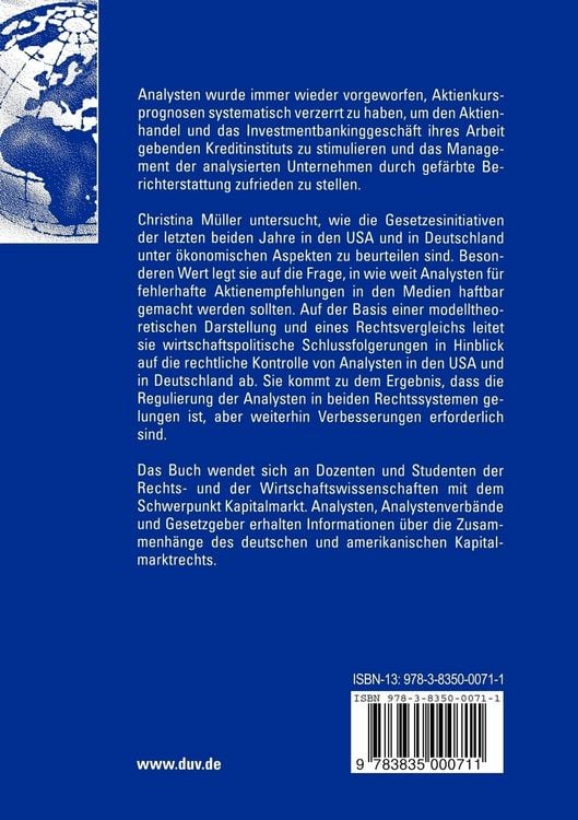 Produktbild: Regulierung von Analysten