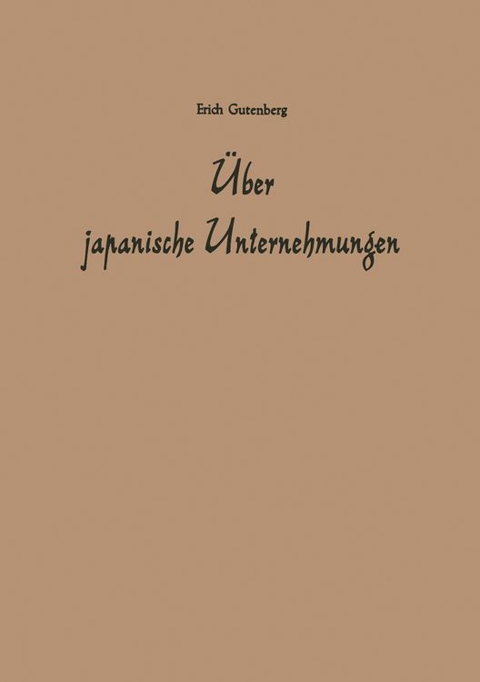Produktbild: &Uuml;ber japanische Unternehmungen